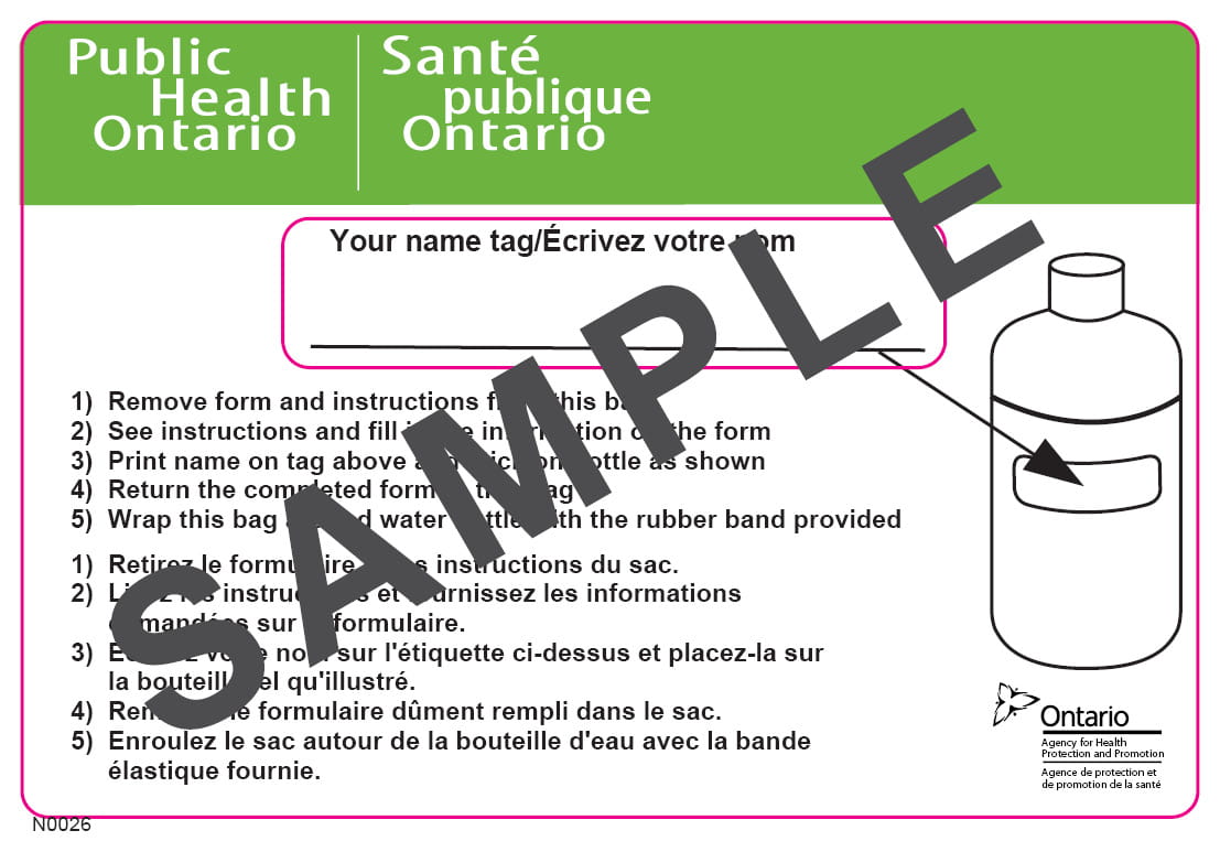 Image of the tag for labelling water samples